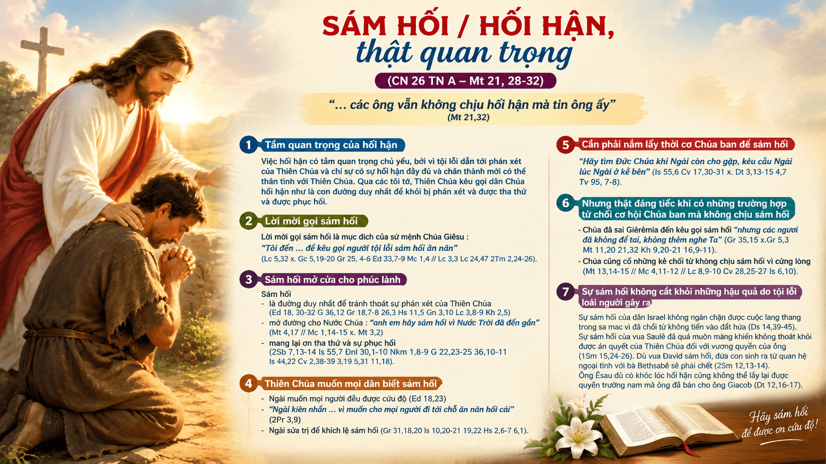 SÁM HỐI / HỐI HẬN, thật quan trọng - Chúa Nhật XXVI Mùa Thường Niên - Năm A | Mt 21,28-32 | Từ ngữ Kinh Thánh
