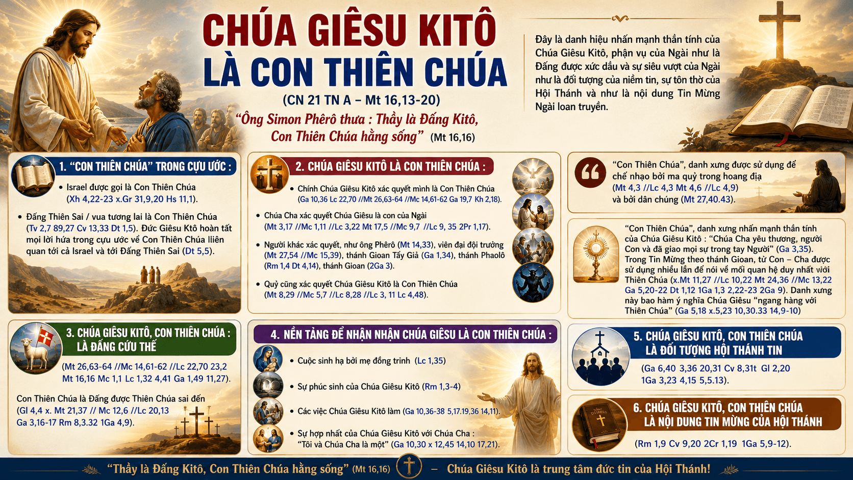CHÚA GIÊSU KITÔ LÀ CON THIÊN CHÚA - Chúa Nhật XXI Mùa Thường Niên - Năm A | Mt 16,13-20 | Từ ngữ Kinh Thánh