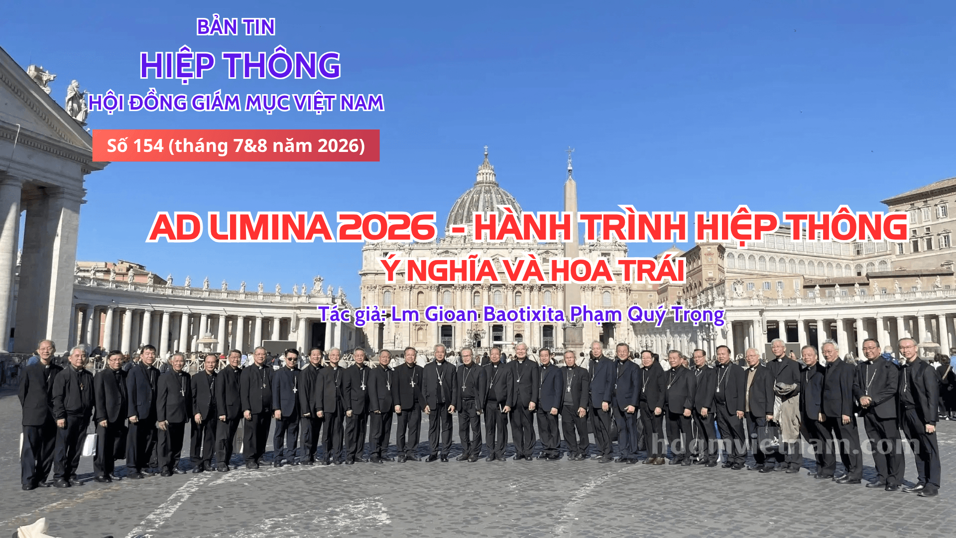 Ad limina 2026 - Hành trình hiệp thông: ý nghĩa và hoa trái