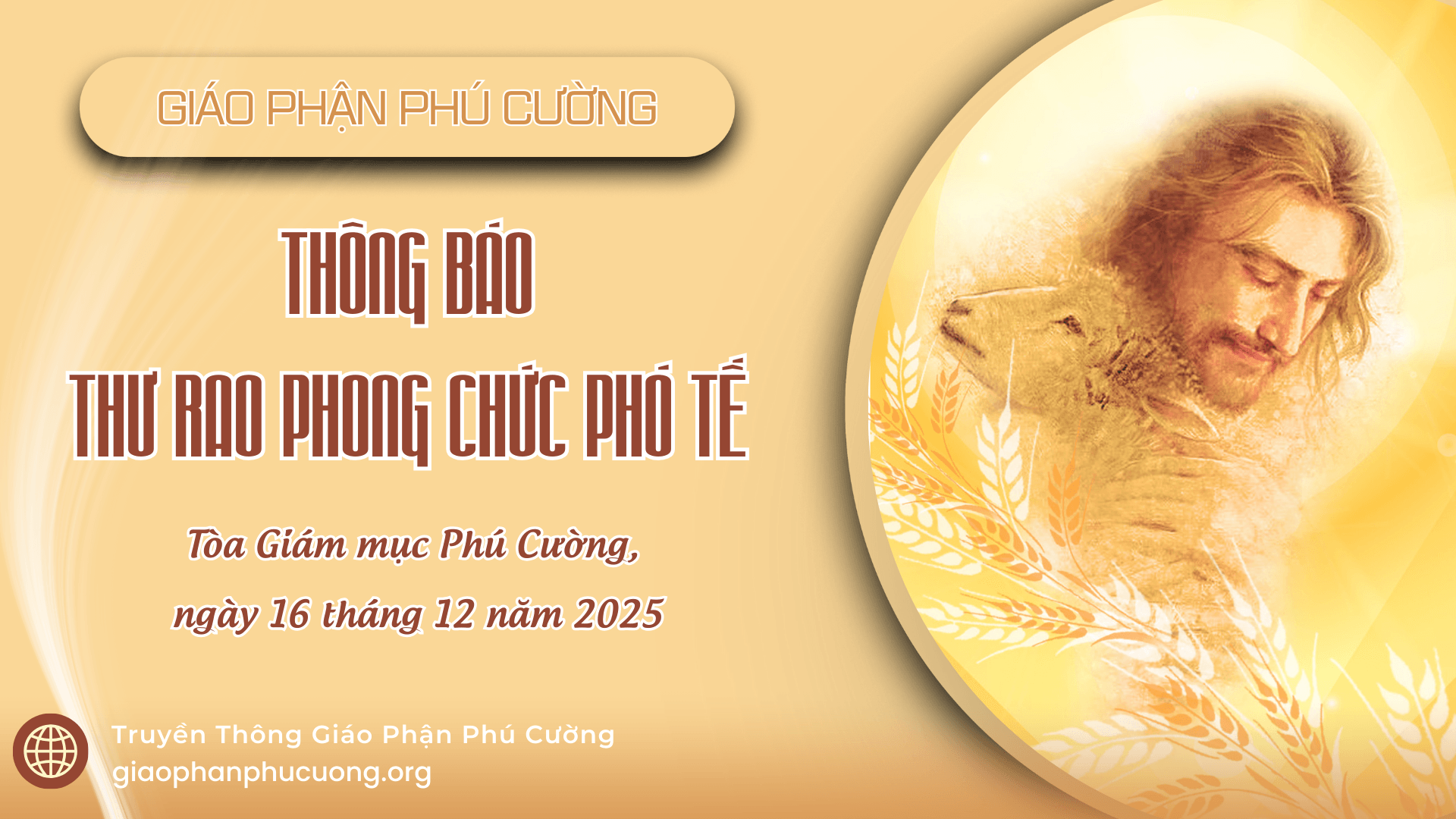 Thông Báo | Thư Rao Phong Chức Phó Tế Khoá 21 | Giáo Phận Phú Cường