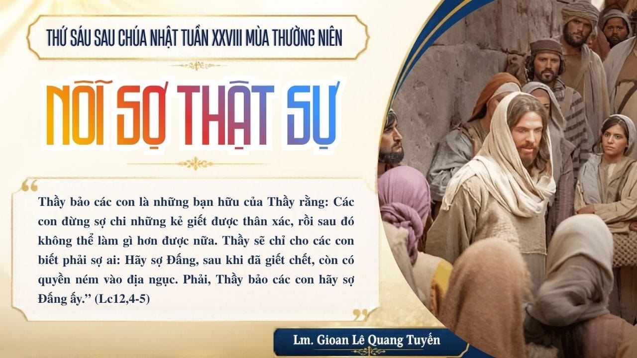 NỖI SỢ THẬT SỰ - Suy Niệm Lời Chúa | Thứ Sáu Sau Chúa Nhật Tuần XXVIII Mùa Thường Niên |  Lc 12, 1-7  | Lm Gioan Lê Quang Tuyến