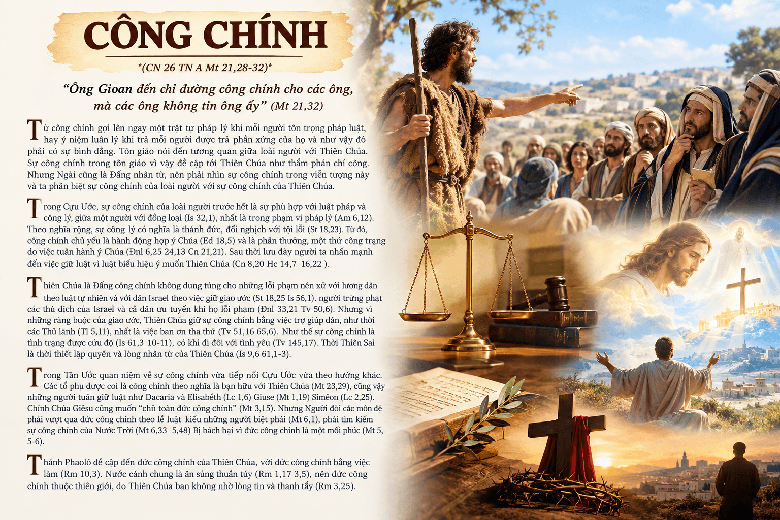 CÔNG CHÍNH - Chúa Nhật XXVI Mùa Thường Niên - Năm A | Mt 21,28-32 | Từ ngữ Kinh Thánh