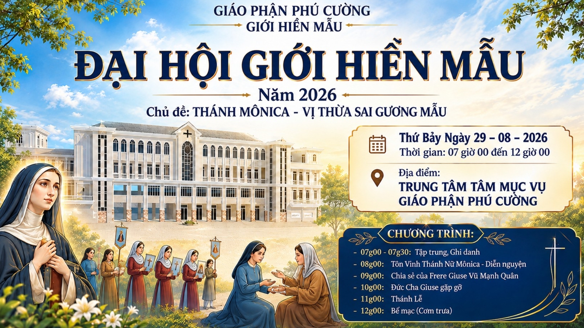 29.8.2026 | Trực Tiếp | Đại Hội Hiền Mẫu - Giáo phận Phú Cường | 07h00